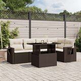  6-dijelni set vrtnih sofa od poliratana s jastucima smeđi | shoptok.hr