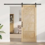 vidaXL klizna vrata s kompletnim hardverom 86x211 cm čvrsto borovo drvo | shoptok.hr
