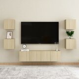 The Living Store Komplet TV omaric 6-delni sonoma hrast iverna plošča - TV Omarica, (21374349) Cene