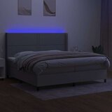  Box spring s madracem LED svjetlosivi 200x200 cm tkanina | shoptok.hr