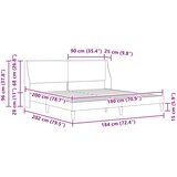  Krevetna konstrukcija Tamno siva 180 x 200 cm Baršun | shoptok.hr