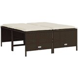  5-dijelni set vrtnih sofa s jastucima poliratan smeđi | shoptok.hr