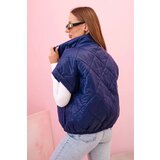 Kesi Włoski Women's quilted vest with short sleeves and a stand-up collar navy | shoptok.hr