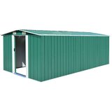 vidaXL vrtna kućica 257 x 489 x 181 cm metalna zelena | shoptok.hr