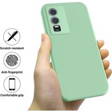 INORCO Ovitek za telefon iz tekočega silikona za vivo Y76s/Y76 5G, mehka podloga, hrbtni pokrov proti praskam s trakom, (22034486) | Shoptok.si
