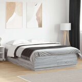  Okvir za krevet s LED svjetlima boja hrasta 120 x 200 cm drveni | shoptok.hr