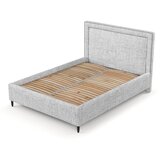 Maison de Rêve Svijetlo sivi tapecirani bračni krevet s prostorom za odlaganje s podnicom 180x200 cm Baleine – | shoptok.hr