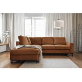 Miuform Narančasta/smeđa sklopiva kutna garnitura od samta (s lijevim kutom) Lofty Lilly – | shoptok.hr