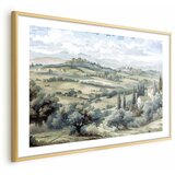  Plakat - Landscape with Sunny Green Fields 42x29.7 Zlatni okvir s margom | shoptok.hr