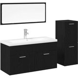 vidaXL 4-delni set kopalniškega pohištva črni hrast inženirski les | Shoptok.si
