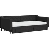  Dnevni krevet na razvlačenje s ladicama crni 90x190 cm tkanina | shoptok.hr