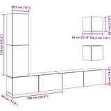 vidaXL 5-dijelni zidni set TV ormarić konstruirano drvo | shoptok.hr