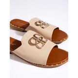 Shelvt Stylish beige women's flip flops | Shoptok.si