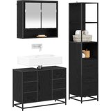  Set namještaja za kupaonicu 3 kom. Crni hrast Crna 35 x 37,5 x 166 cm | shoptok.hr