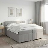  Boxspring krevet s madracem Svjetlosiva 200 x 200 cm Tkanina | shoptok.hr