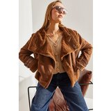 Bianco Lucci Women's Suede Coat with Buckled Sleeves | Eponuda.ba