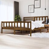 Furnova Posteljni okvir medeno rjav iz trdnega lesa 200x200 cm, (21936290) Cene