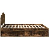  Krevetna konstrukcija s uzglavljem Dimljeni hrast 180 x 200 cm | shoptok.hr