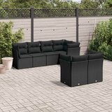  7-dijelni set vrtnih sofa od poliratana s jastucima crni | shoptok.hr