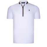 Dewberry T8571 ZIPPERED MEN'S T-SHIRT-PLAIN WHITE Cene