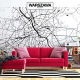  Samoljepljiva foto tapeta - Warsaw Map 245x175 | shoptok.hr