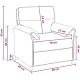 SOFA 100% poliester metalna konstrukcija MDF Šperploča - Tamnožuta 1-sjedalo (70 cm) | shoptok.hr