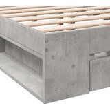  Posteljni okvir s predali betonsko siv 120x190cm inženirski les | Shoptok.si