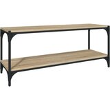 TV ormarić boja hrasta 100x33x41 cm konstruirano drvo i čelik | shoptok.hr