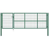  Vrtna ograda s stupovima 350x100 cm Čelična Zelena | shoptok.hr