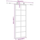  Klizna vrata s priborom crna 76 x 205 cm od ESG stakla | shoptok.hr