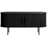 Unique Furniture Crni TV stol u dekoru hrasta 120x56 cm Nola -