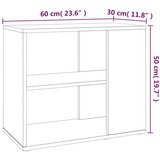  Bočni ormarić boja hrasta 60 x 30 x 50 cm od konstruiranog drva | shoptok.hr