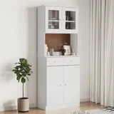  The Living Store Komoda ALTA bela 77x35x188 cm trdna borovina - Visoka Omara, (21445320)