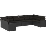vidaXL 10-dijelni set vrtnih sofa s jastucima crni od poliratana | shoptok.hr