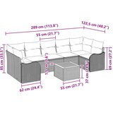  Sjedeća garnitura za vrt 8 kom. Siva poliratan | shoptok.hr