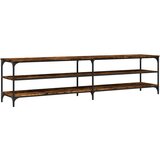 Maison Chic TV omarica - TV stojalo - Televizijska omarica dimljeni hrast 200x30x50 cm inženirski les, (21700513) Cene