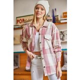 Olalook Women's Dried Rose Rosehip Shirt with Double Pockets and Snap Fastener Cene
