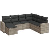 Maison Chic Seti vrtnega pohištva - Vrtna garnitura - Vrtni pohištvo set 7-delna z blazinami siv poli ratan, (21801454) | Shoptok.si