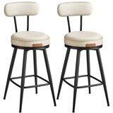 Songmics Set barskih stolov z vrtljivim sedežem in naslonjalom, 54x54x91 cm, bela, (5000302461) | Shoptok.si