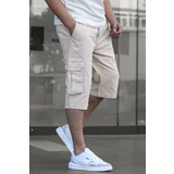 Madmext Stone Color Cargo Pocket Capri Men's Trousers 6331