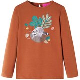  Dječja majica s dugim rukavima boja konjaka 128 | shoptok.hr