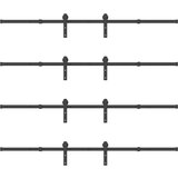  Komplet opreme za drsna vrata 427 cm jeklo črne barve, (22046757) | Shoptok.si