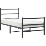Metalni okvir kreveta s uzglavljem i podnožjem crni 90 x 190 cm | shoptok.hr