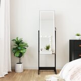 vidaXL Ormarić za nakit s ogledalom i LED svjetlima samostojeći crni | shoptok.hr
