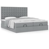 vidaXL Otomanski posteljni okvir z vzmetnicami siv 200x200 cm blago Cene