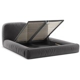 Micadoni Siva oblazinjena zakonska postelja s prostorom za shranjevanje z letvenim dnom 180x200 cm Martina – | Shoptok.si