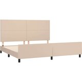  Posteljni okvir z vzglavjem kapučino 200x200 cm umetno usnje, (20903714) | Shoptok.si