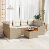  Sjedeća garnitura za vrt 7 kom. Bež i krema poliratan 234 x 123,5 x 69 cm | shoptok.hr