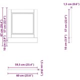  Plošča za pomivalni stroj Porto rjavi hrast 60x1,5x67 cm | Shoptok.si