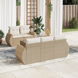  6-dijelni set vrtnih sofa s jastucima bež od poliratana | shoptok.hr